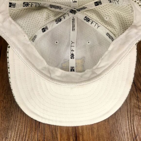 VTG New Era 59fifty Burton Fitted 7 3/8 Hat Cap White Gray Retro Snowboarding - Picture 8 of 11